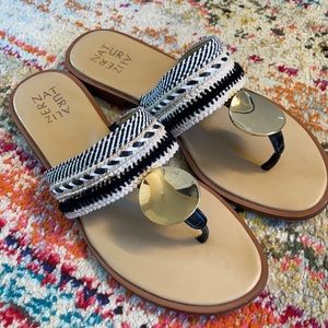 Naturalizer Black and gold thong sandal